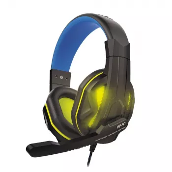Steelplay HP47 austiņas ar vadu un galvas loku spēlēm, melnas/dzeltenas