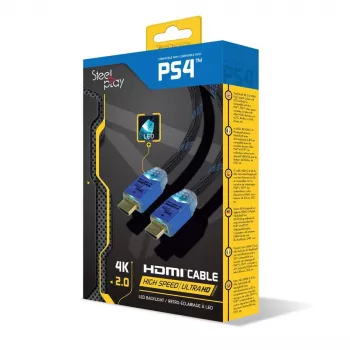 Steelplay 4K 2.0 HDMI High Speed Ultra Hd kabelis 2M, 2 m, HDMI Type A (Standard), HDMI Type A (Standard), 3D, 18 Gbit/s, melns, zils