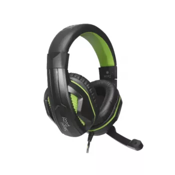 Steelplay vadu stereo austiņas HP-45 – melnas/zaļas (Xbox), vadu, spēlēm, 20–20000 Hz, 274 g, austiņas, melnas, zaļas