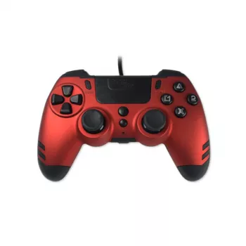 Lexip Metaltech - Vadu kontrolieris - Rubīnsarkanā krāsā (Multi), Spēļu kontrolieris, PC, PlayStation 4, D-spilventiņš, Sākuma poga, Opciju poga, Koplietošanas poga, Analogs / Digitāls, Daudzkrāsu, Vadu