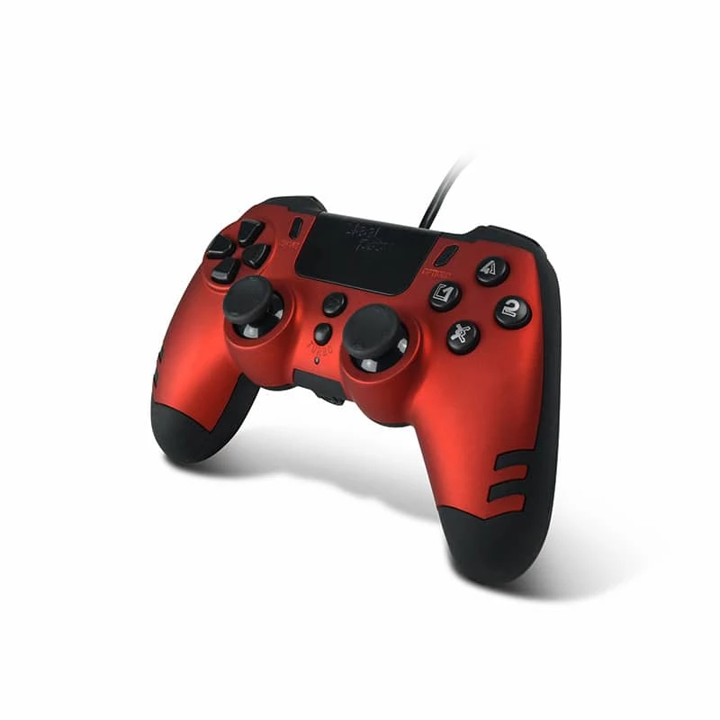 Lexip Metaltech - Vadu kontrolieris - Rubīnsarkanā krāsā (Multi), Spēļu kontrolieris, PC, PlayStation 4, D-spilventiņš, Sākuma poga, Opciju poga, Koplietošanas poga, Analogs / Digitāls, Daudzkrāsu, Vadu