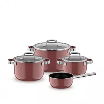 WMF Fusiontec Mineral Pro Rose Quartz 4 daļu katlu komplekts, 05.1895.5290