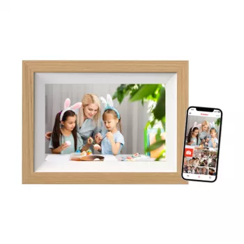 Braun DigiFrame 10W digitālais foto rāmis Balts, Koks 25,6 cm (10,1 collas) Skārienjutīgs Wi-Fi