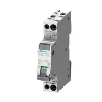 Siemens 5SV1316-7KK16 jaudas slēdzis Noplūdes strāvas aizsardzības ierīce ar pārstrāvas aizsardzību (RCBO) Tips A 1P+N