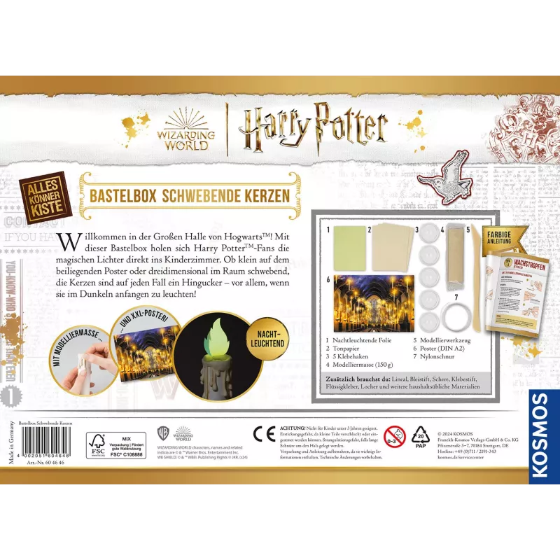 Kosmos Harry Potter, bērnu rokdarbu komplekts, 8 gadi, netoksisks, daudzkrāsains