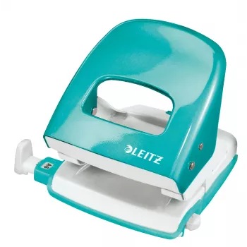 Leitz NeXXt caurumotājs WOW 5008 metāla 2-caurumu / 30 lapām, 30 lapas, zils, balts, metāls, 8 cm, 5,5 mm, A6