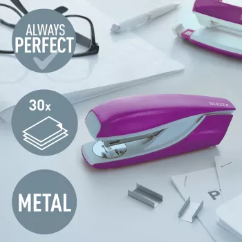 Leitz skavotājs WOW 5502 metāla 30 loksnēm, 30 loksnes, purpursarkana, P3, metāls, plastmasa, 80 g/m², 4 cm