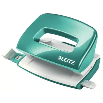 Leitz NeXXt caurumsitējs WOW Mini 2-caurumi / 10 lapas, 10 lapas, Tirkīzzila, Pelēks, Plastmasa, 8 cm, 5,5 mm, A4
