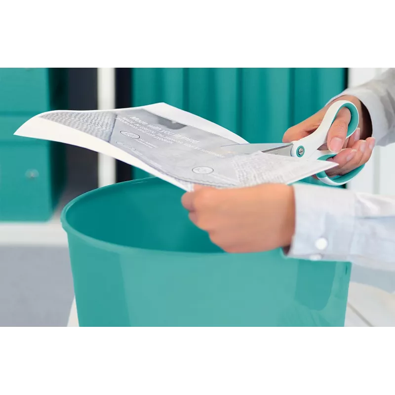 Leitz WOW Titanium biroja šķēres 205 mm, taisns griezums, vienas, zilas, baltas, nerūsējošais tērauds, biroja šķēres, titāna