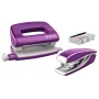 Leitz skavotāja un perforatora komplekts Mini WOW, 10 loksnēm, Metālisks, Violets, Metāls, Plastmasa, 80 g/m², 3,5 cm, Aizmugurē