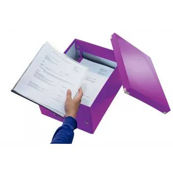 Leitz Click & Store WOW Vidēja izmēra uzglabāšanas kaste, violeta, kartons, 16,7 L, 281 mm, 200 mm, 265 x 335 x 188 mm