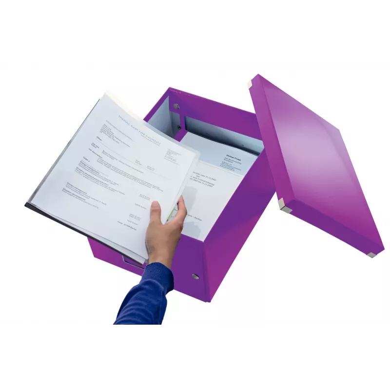 Leitz Click & Store WOW Vidēja izmēra uzglabāšanas kaste, violeta, kartons, 16,7 L, 281 mm, 200 mm, 265 x 335 x 188 mm
