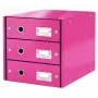 Leitz Click & Store WOW atvilktņu skapis (3 atvilktnes), rozā, kartons, 286 mm, 358 mm, 282 mm, 2.21 kg