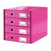Leitz Click & Store WOW atvilktņu skapis (4 atvilktnes), rozā, kartons, 2.49 kg
