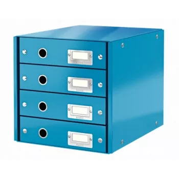 Leitz Click & Store WOW atvilktņu skapis (4 atvilktnes), zils, kartons, 2,49 kg