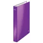 Leitz aktu vāciņš WOW laminēts A4+ 4 gredzeni/25 mm, A4, kartons, metālisks, violets, 230 lapas, 80 g/m², 2,5 cm