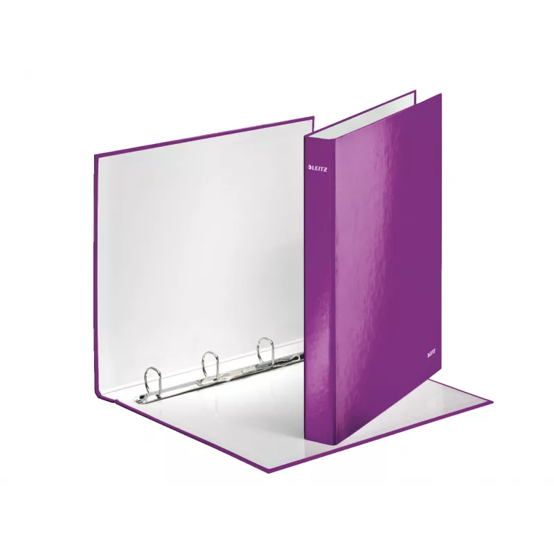 Leitz aktu vāciņš WOW laminēts A4+ 4 gredzeni/25 mm, A4, kartons, metālisks, violets, 230 lapas, 80 g/m², 2,5 cm