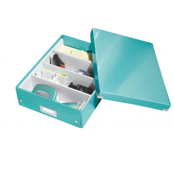 Leitz Click & Store WOW vidēja izmēra organizatora kaste, zila, kartons, 880 g