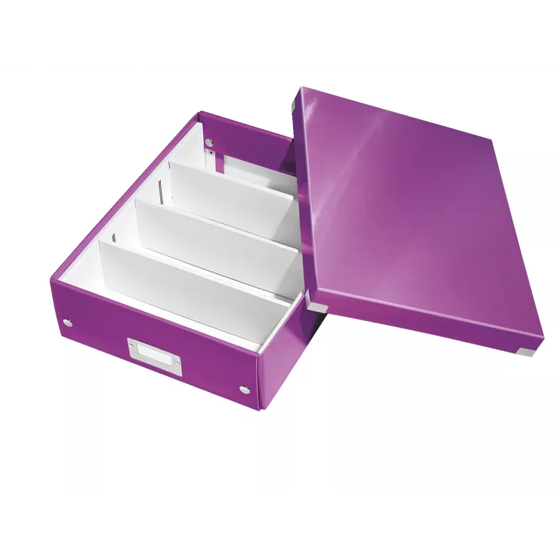 Leitz Click & Store WOW vidēja izmēra organizatora kaste, violeta, kartons, 880 g