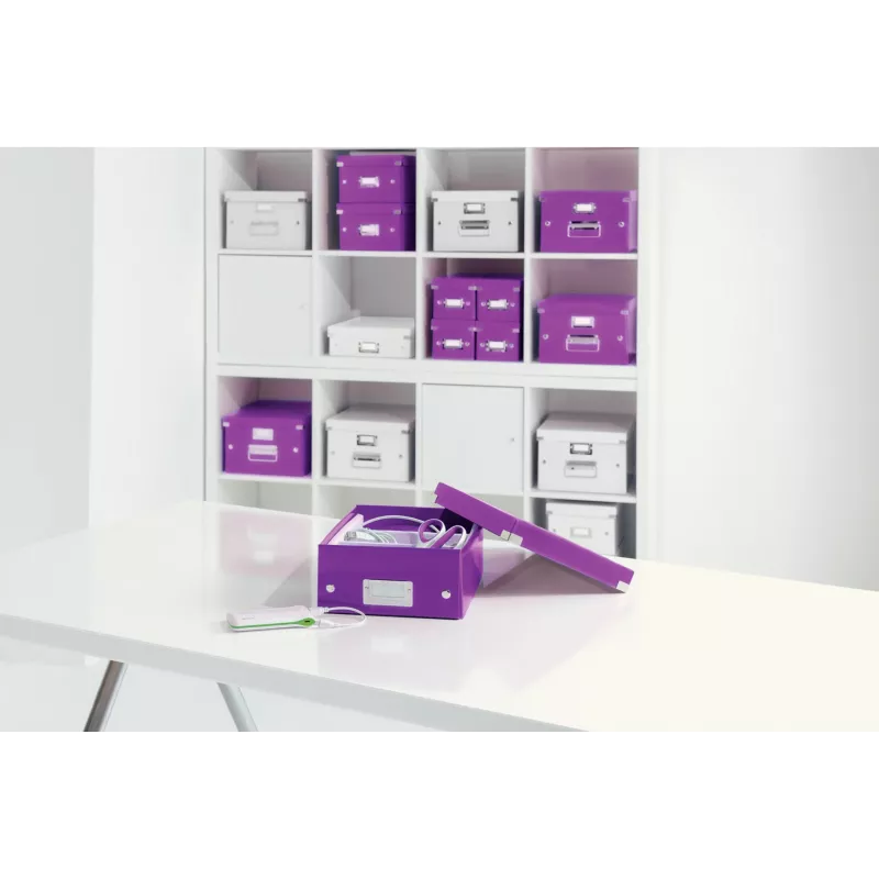 Leitz Click & Store WOW vidēja izmēra organizatora kaste, violeta, kartons, 880 g