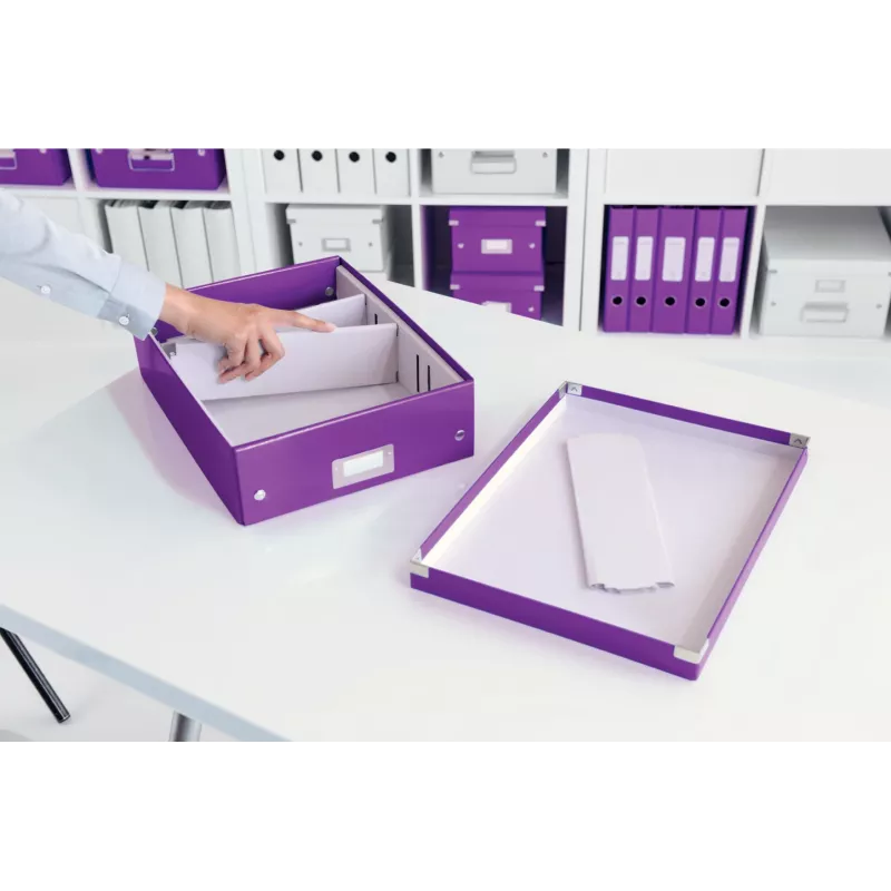 Leitz Click & Store WOW vidēja izmēra organizatora kaste, violeta, kartons, 880 g