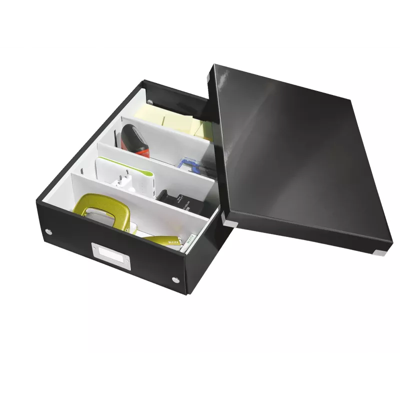 Leitz Click & Store WOW vidēja organizatora kaste, melna, kartons, 880 g