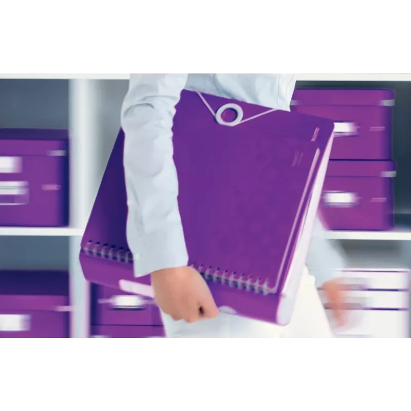 Leitz sviras ātršuvējs Active PP WOW A4/80mm, A4, poliuretāna putas, violets, 500 lapas, 80 g/m², 8.2 cm