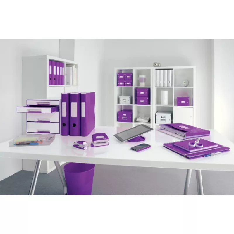 Leitz sviras ātršuvējs Active PP WOW A4/80mm, A4, poliuretāna putas, violets, 500 lapas, 80 g/m², 8.2 cm