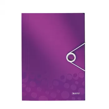 Leitz 3 apvākšņu mape WOW PP A4, A4, polipropilēns (PP), metāliska, violeta, portreta orientācija, 150 lapas, 235 mm