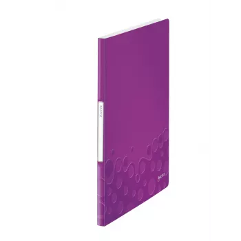 Leitz WOW PP prezentācijas grāmata ar 20 kabatām, metāliski violeta, polivinilhlorīds (PVC), 20 kabatas, A4, 231 mm, 13 mm