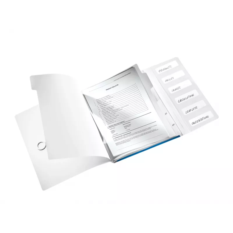 Leitz dalītāju grāmata WOW PP 6 nodalījumi, A4, polipropilēns (PP), zila, metāliska, 200 lapas, 260 mm, 17 mm