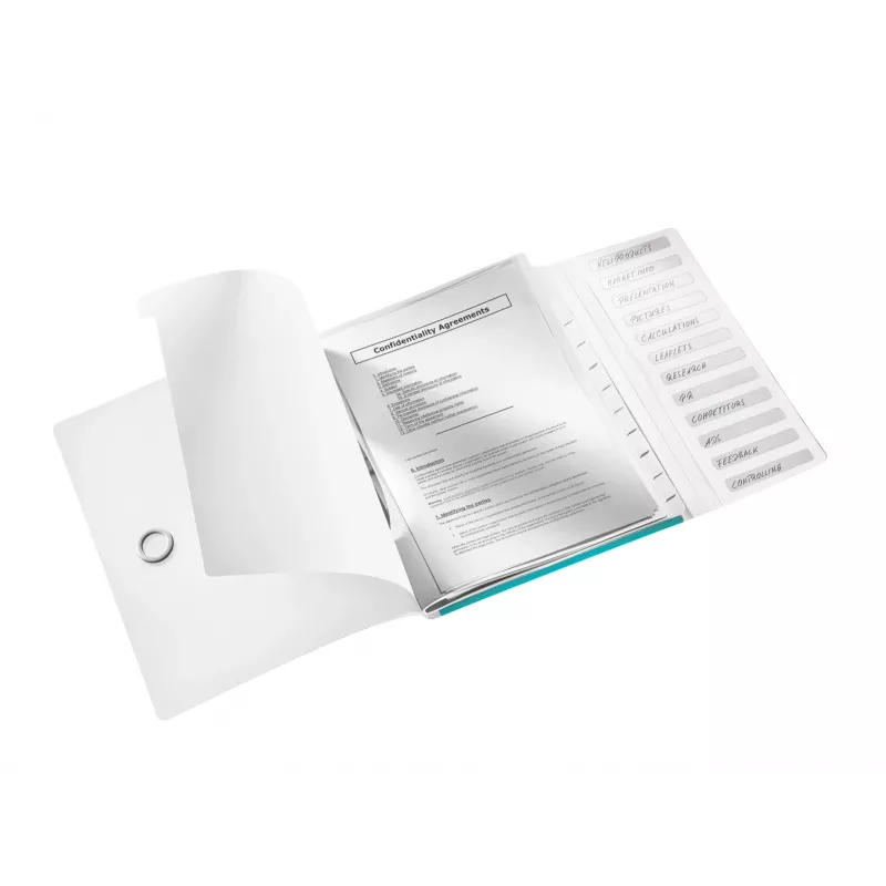 Leitz dalītāju grāmata WOW PP 12 iedaļas, A4, polipropilēns (PP), zila, metāliska, 200 lapām, 265 mm, 17 mm