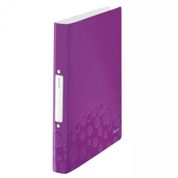 Leitz Ringbinder WOW PP A4 2RR/25mm, A4, apaļi gredzeni, polipropilēns (PP), metālisks, violets, balts, 190 loksnes