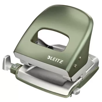 Leitz NeXXt perforators Style, 2 caurumu 30 loksnes metāla, 30 loksnes, zaļš, sudrabs, metāls, 8 cm, A6, 107 mm