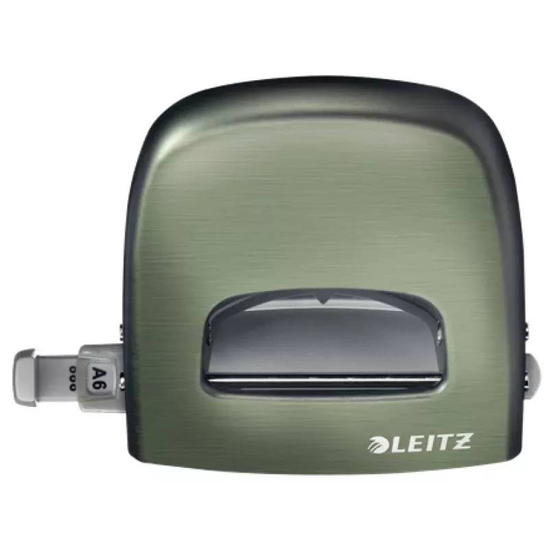 Leitz NeXXt perforators Style, 2 caurumu 30 loksnes metāla, 30 loksnes, zaļš, sudrabs, metāls, 8 cm, A6, 107 mm