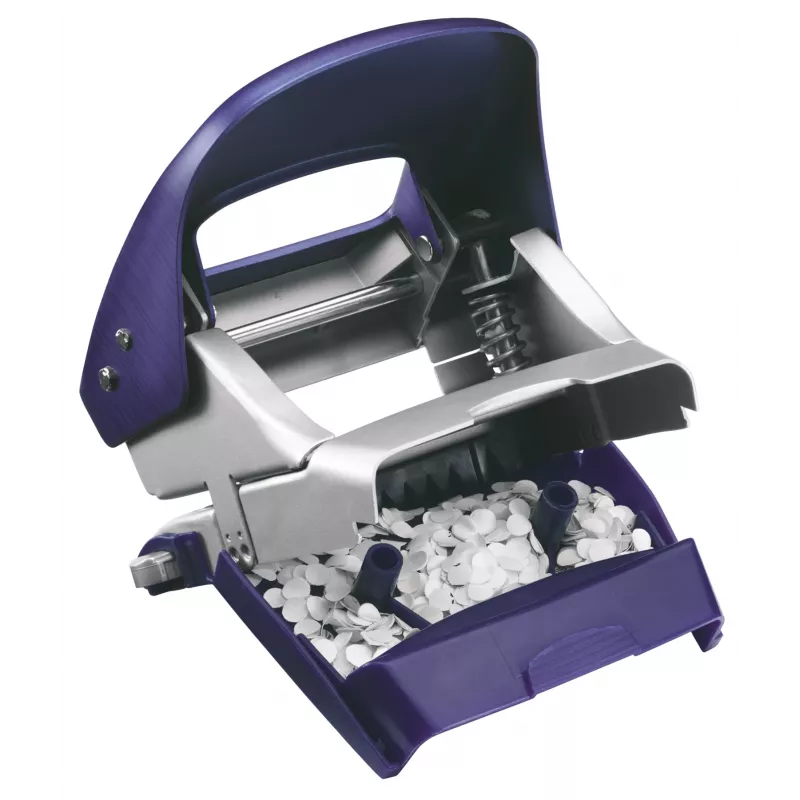Leitz Hole Punch Style NeXXt, 2 caurumu, 30 loksnēm, metāla, 30 loksnes, zila, 8 cm, A6, 380 g, 107 x 100 x 137 mm