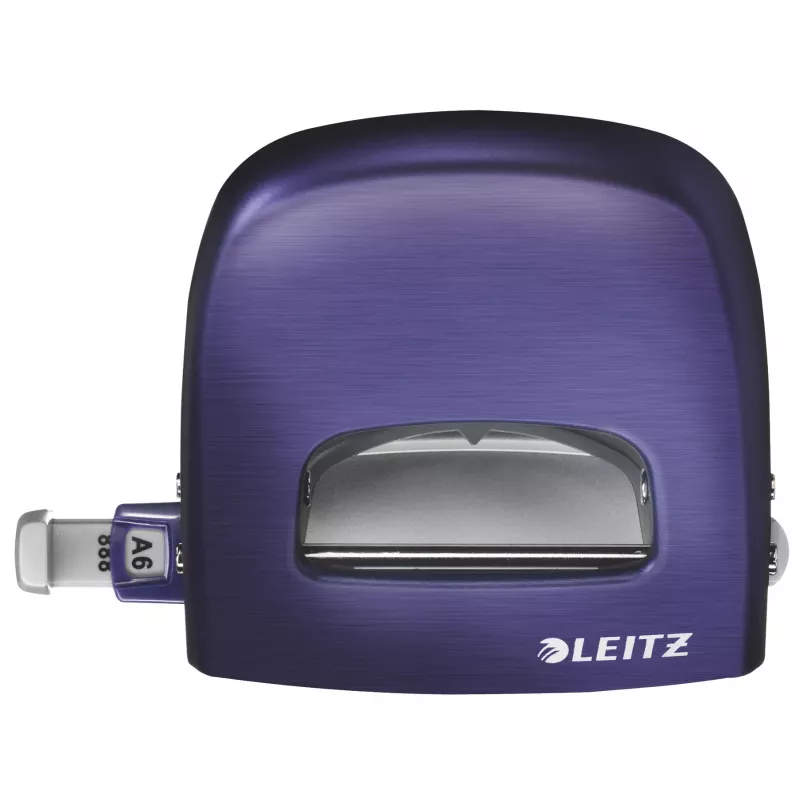 Leitz Hole Punch Style NeXXt, 2 caurumu, 30 loksnēm, metāla, 30 loksnes, zila, 8 cm, A6, 380 g, 107 x 100 x 137 mm