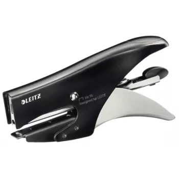 Leitz Plier Style 15 lapu aizmugurējās ielādes skavotājs, 15 lapas, melns, nerūsējošais tērauds, metāls, 80 g/m², 4,95 cm, aizmugurē