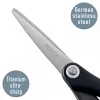 Leitz Titanium Quality šķēres 150 mm, pieaugušajiem, taisns griezums, atsevišķas, melnas, metāliskas, nerūsējošais tērauds, titāns