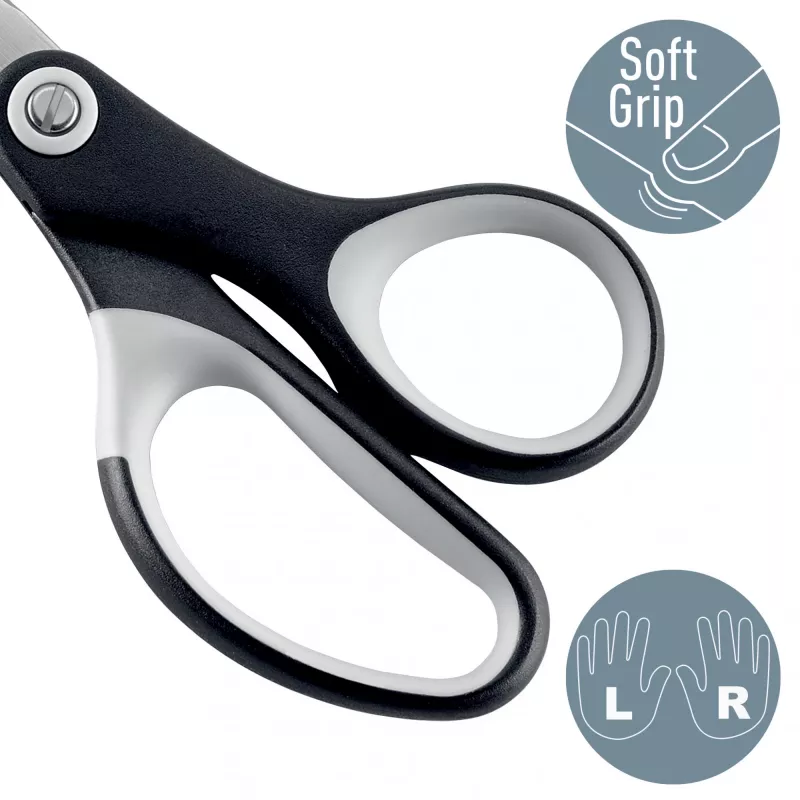 Leitz Titanium Quality šķēres 150 mm, pieaugušajiem, taisns griezums, atsevišķas, melnas, metāliskas, nerūsējošais tērauds, titāns