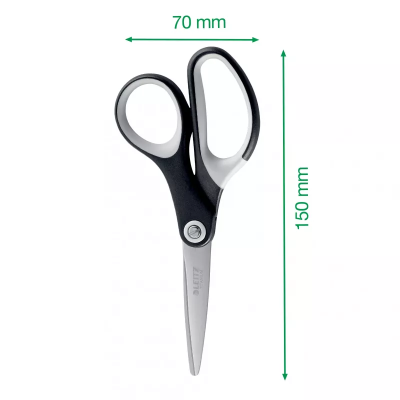 Leitz Titanium Quality šķēres 150 mm, pieaugušajiem, taisns griezums, atsevišķas, melnas, metāliskas, nerūsējošais tērauds, titāns