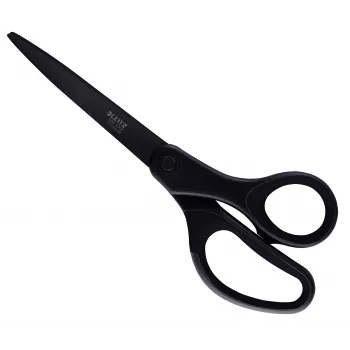 Leitz Titanium nepiedegošās kvalitātes šķēres 205 mm, taisnais grieziens, viena šķēre, melna, nerūsējošais tērauds, biroja šķēres, titāns