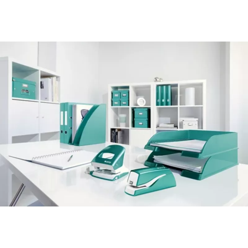 Leitz NeXXt skavotājs ar bateriju WOW 5566, 10 lapām, 1 cm, Plastmasa, Zils, Balts, Baterijas, 50 mm