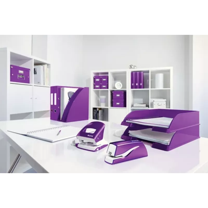 Leitz NeXXt skavotājs ar bateriju WOW 5566, 10 lapas, 1 cm, plastmasa, violets, balts, baterija, 50 mm