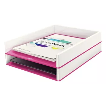 Leitz Letter Tray WOW Dual Colour, plastmasa, metālisks, rozā, A4, 267 mm, 336 mm, 49 mm