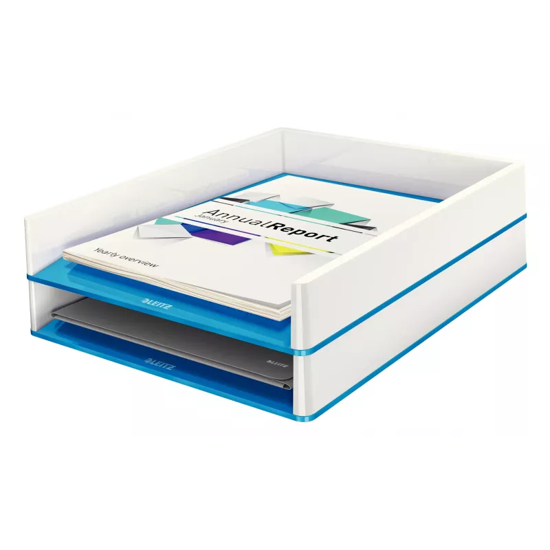 Leitz vēstuļu paliktnis WOW Dual Colour, plastmasa, zils, metālisks, A4, 267 mm, 336 mm, 49 mm