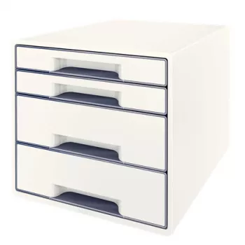 Leitz atvilktņu skapītis WOW Cube ar 4 atvilktnēm, 4 atvilktnes, Plastmasa, Balta, 1 gab., 287 mm, 270 mm