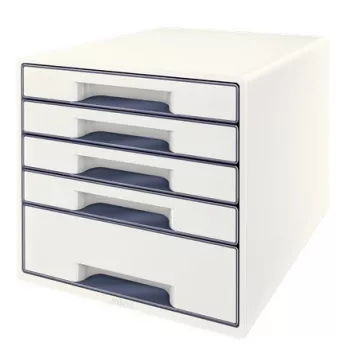Leitz atvilktņu skapītis WOW Cube 5 atvilktņu, 5 atvilktnes, Plastmasa, Balts, 1 gab., 270 mm, 287 mm