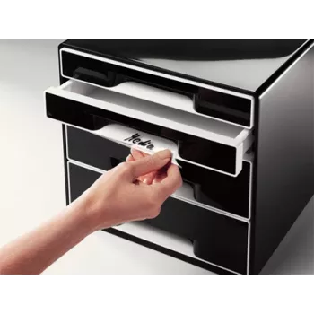 Leitz Desk Cube 4 atvilktņu, 4 atvilktnes, Plastmasa, Melns, 1 gab., 270 mm, 287 mm