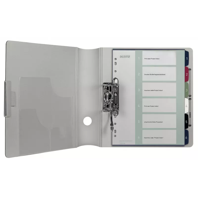 Leitz Index PC Printable 1-6 Style PP A4+, skaitļu iedalījuma rādītājs, Polipropilēns (PP), Daudzkrāsains, Portrets, A4 Maxi, 245 mm